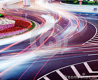 The light trails Stock Photo