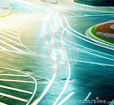 The light trails Stock Photo
