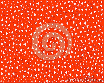 Light triangles of different sizes in a chaotic order on an orange background Vector Illustration