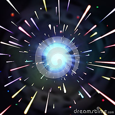 Light tunnel or fractal futuristic vector Vector Illustration