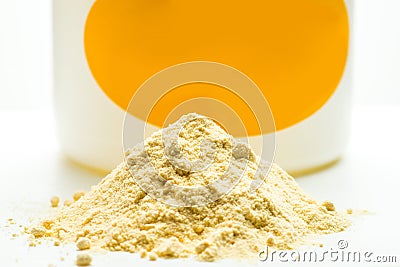 Light yellow powder,soy beans Stock Photo