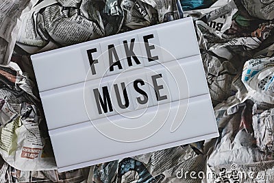 Lightbox with fake muse phrase Editorial Stock Photo