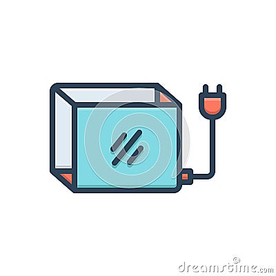 Color illustration icon for lightbox, dangerous and current Cartoon Illustration