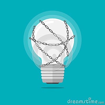 Lightbulb chained idea vector Vector Illustration