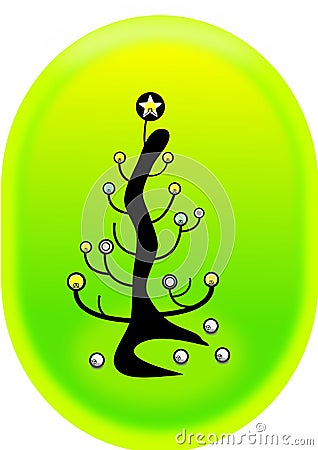 Lightbulb christmas tree Vector Illustration