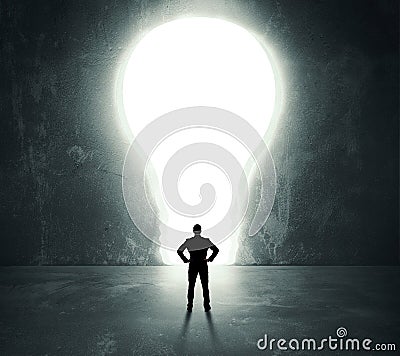 Lightbulb door Stock Photo