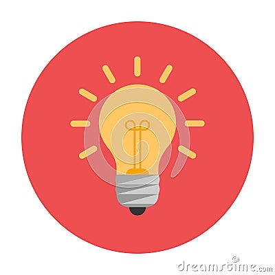 Lightbulb flat icon Vector Illustration