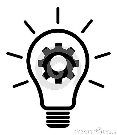 Lightbulb gears icon settings , for mobile applications web sites etc. Vector illustration Vector Illustration