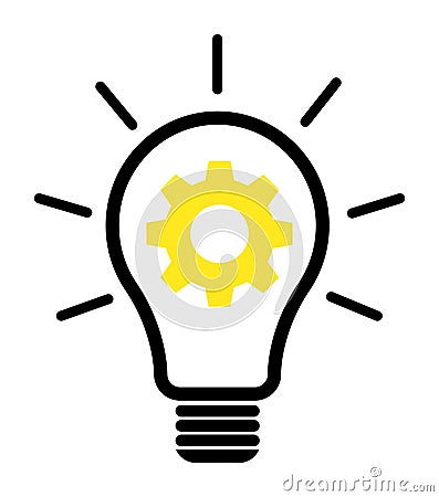Lightbulb gears icon settings , for mobile applications web sites etc. Vector illustration Vector Illustration