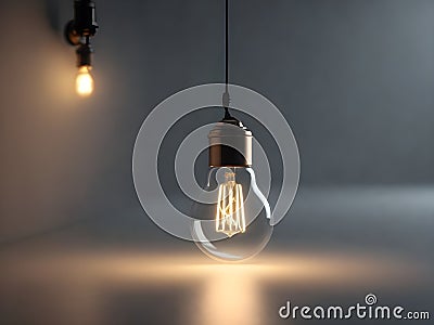 A lightbulb glowing with copy space background for creative thinking, problem solving solution, brainstorming, innovating concept Stock Photo