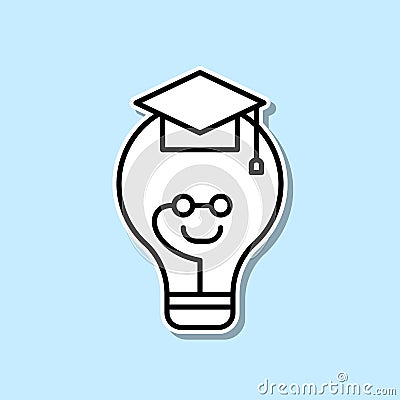 Lightbulb, graduated sticker icon. Simple thin line, outline vector of Creative thinking icons for ui and ux, website or mobile Stock Photo