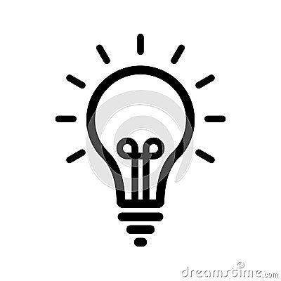 Lightbulb icon flat vector illustration design Vector Illustration