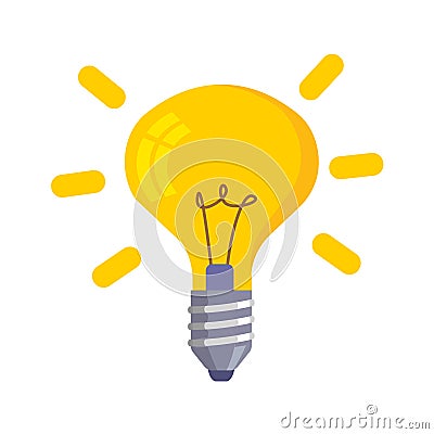 Lightbulb icon isolated on white Vector Illustration