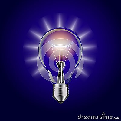 Lightbulb isolated. Illustration. Stock Photo