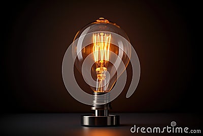 lightbulb in a modern lamp with sleek design Stock Photo