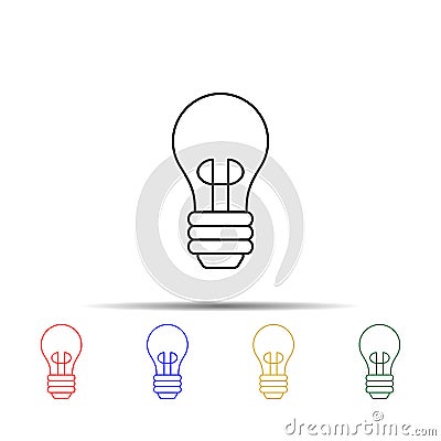 lightbulb multi color style icon. Simple thin line, outline vector of sciense icons for ui and ux, website or mobile application Stock Photo