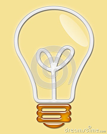 Lightbulb With Reflection On Glass Stock Photo