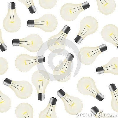 Lightbulb seamless pattern Stock Photo