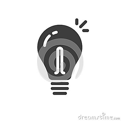 Lightbulb vector icon, line outline art black light bulb symbol isolated clipart Vector Illustration