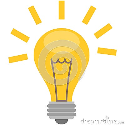 Lightbulb vector, light bulb icon, idea lamp symbol Vector Illustration