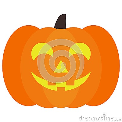 Lighted Halloween Jack O` Lantern Pumpkin Vector Illustration