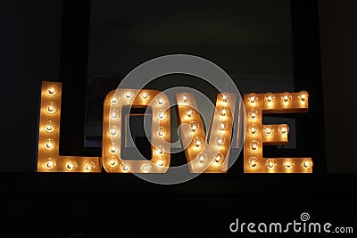 Lighted Love Sign Stock Photo