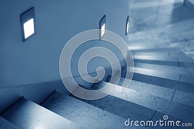 Lighted Stairway Stock Photo