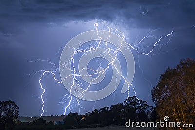 Lightening Storm in Australia Stock Photo