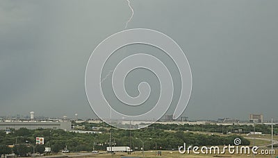 Lightening strike in rural Texas Stock Photo