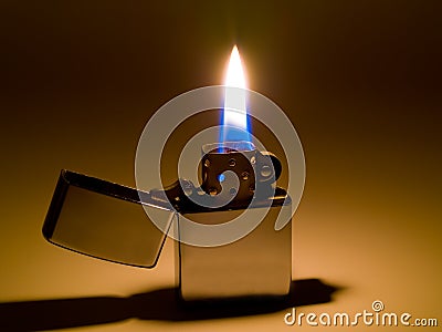 Lighter and Flame Stock Photo