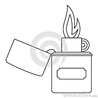 Lighter icon, outline style Vector Illustration