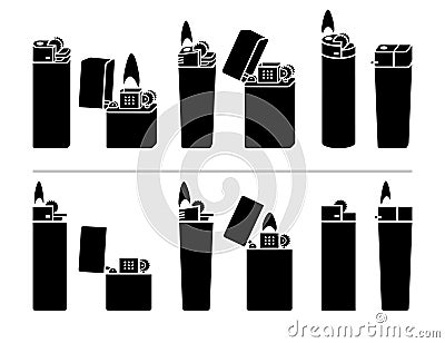 Lighter icon set. Vector Vector Illustration