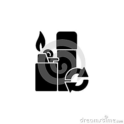 Lighter refill black glyph icon Vector Illustration