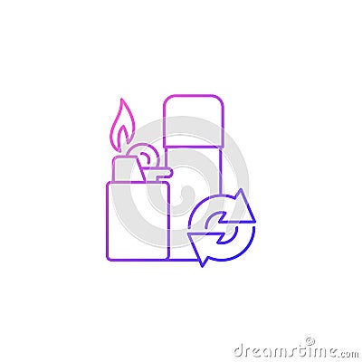 Lighter refill gradient linear vector icon Vector Illustration