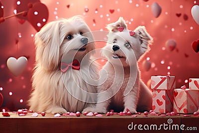Lighthearted Valentines Day Pet Love visuals Stock Photo