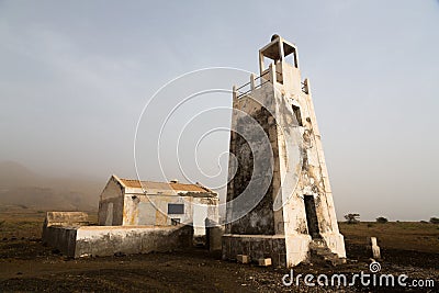 Lighthouse Barril, Cape Verde Stock Photo