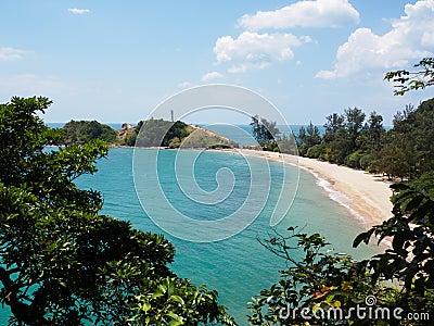 Lighthouse and beach in Ko Lanta National Park, Thailand Stock Photo