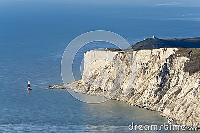 Lighthouse at Beachy Head, East Sussex, Eng Stock Photo