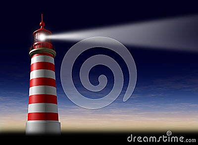 Lighthouse beam of light Stock Photo