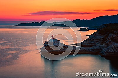 Lighthouse in Bonifacio Corsica Stock Photo
