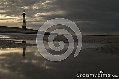 Lighthouse of Breskens, Zeeuws-Vlaanderen, Zeeland, the Netherlands Stock Photo