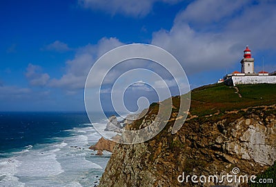 Lighthouse of Cabo da Roca Portugal Stock Photo