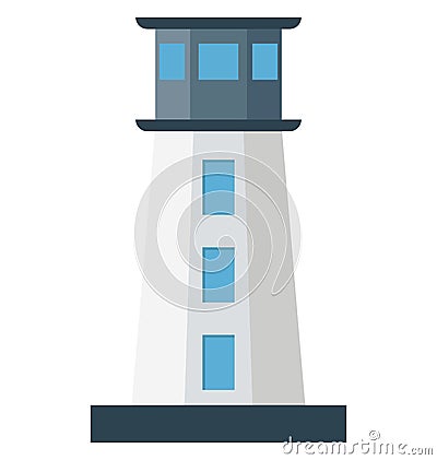 Lighthouse Color Isolated Vector Icon that easily can be modified and edit. Vector Illustration