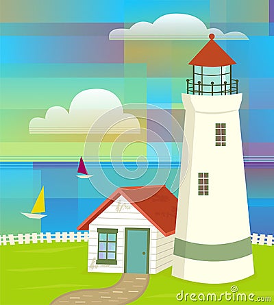 Lighthouse Vector Illustration