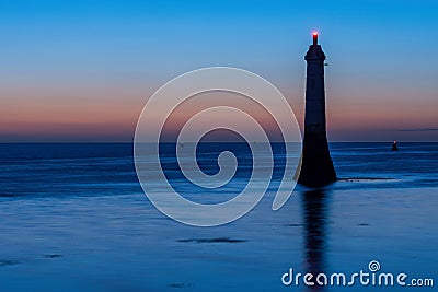 Lighthouse - Dawn Time in Shaldon, Devon, England Stock Photo