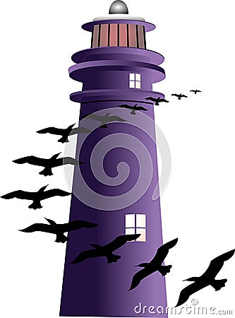 Lighthouse at day Vector Illustration