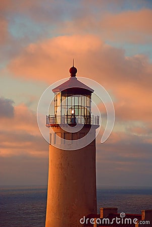 Lighthouse at dusk Stock Photo