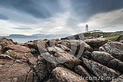 Lighthouse at Fanad Head on the north coast of Donegal Stock Photo