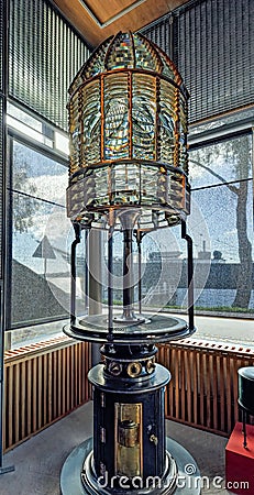Lighthouse fresnel lens Stock Photo