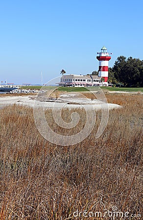 Lighthouse from Golf Course Stock Photo